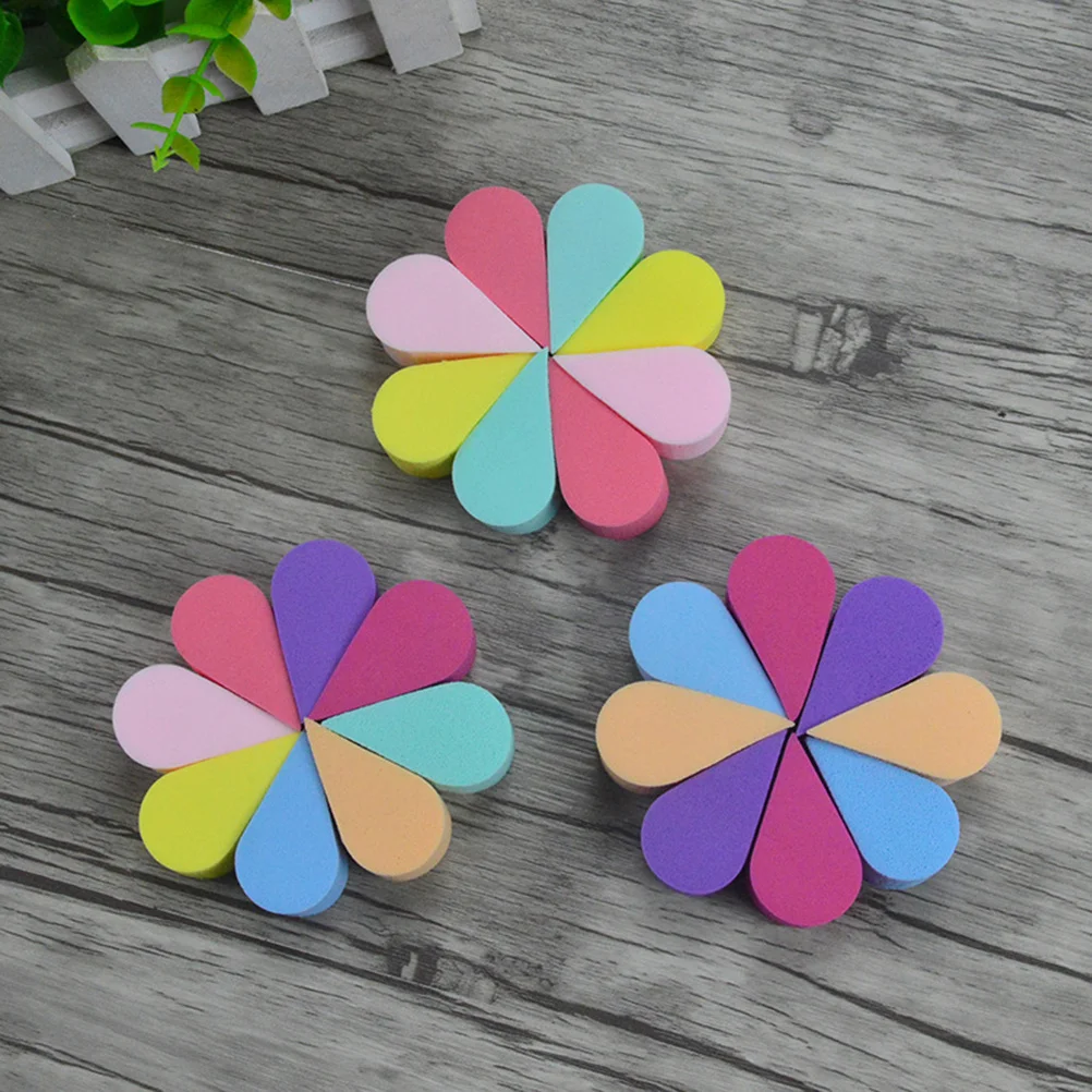 8Pcs Petal Shape Facial Cleaning Sponge Face Puff Makeup Puff Skin Care Sponge Brightening Beauty Tools Mixed Color