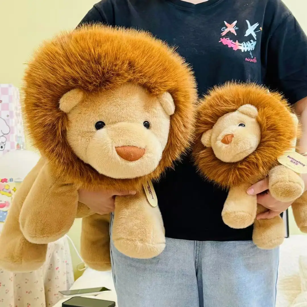 ตุ๊กตาสิงโตนุ่มนิ่มน่ารัก ของเล่นตุ๊กตาสัตว์การ์ตูน ตุ๊กตาสิงโต หมอนอิงโซฟา สำหรับเด็กผู้หญิง ของขวัญคริสต์มาส