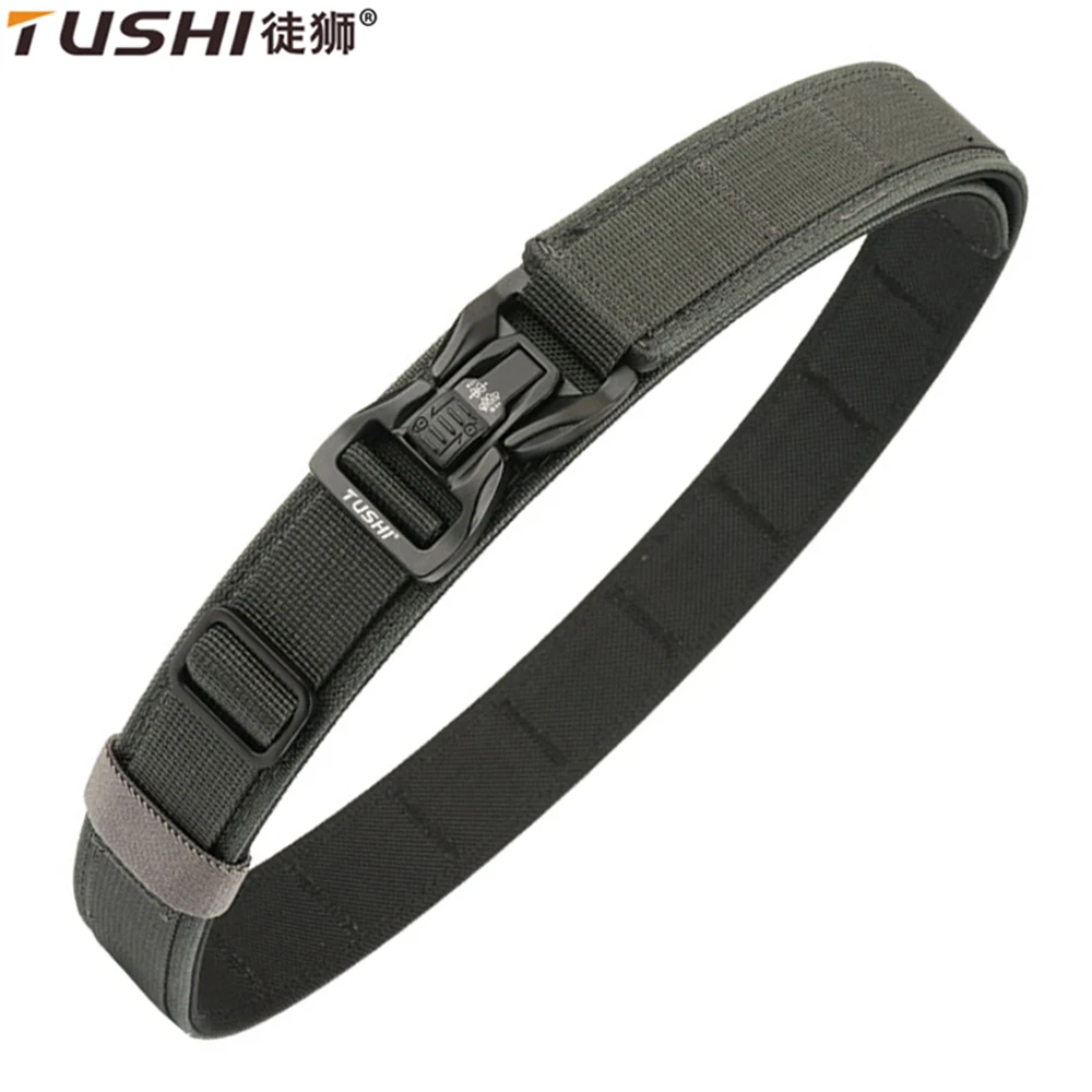 

TUSHI Military Belt for Men Sturdy Nylon Metal Quick Release Buckle Police Duty Belt Tactical Outdoor Girdle IPSC Accessories