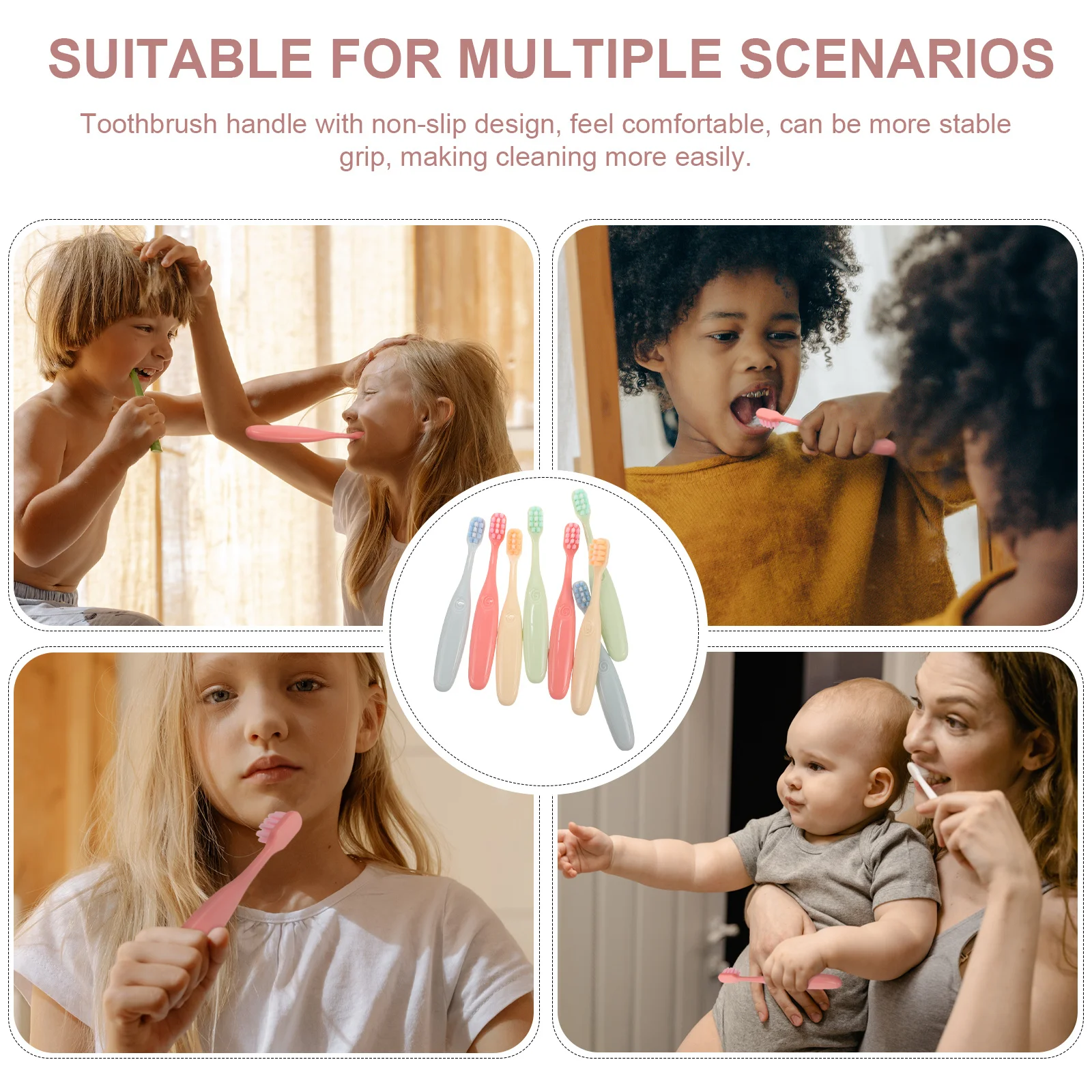

8 шт. детская зубная щетка детская мягкая щетина прочная нескользящая ручка профессиональная чистка зубов износостойкие зубные щетки