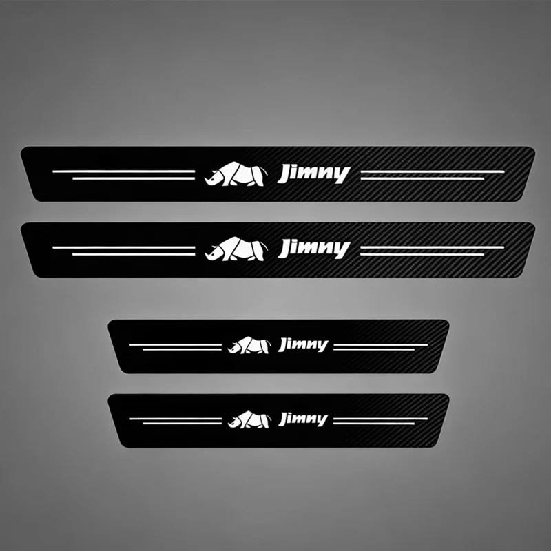 

1/4/5Pcs Car Door Sill Scuff Plate Decor Carbon Fiber Stickers For Suzuki Jimny Swift Ignis Alto SX4 Splash Baleno Vitara Kaiser