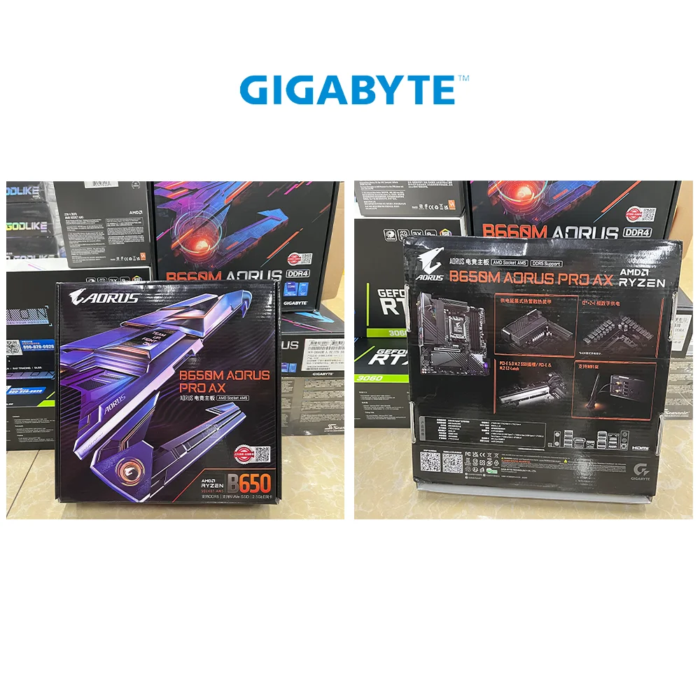 AMD RYZEN 9 7900X Processor AM5 With Gigabyte B650M AORUS PRO AX Motheboard AM5 Ryzen Kit AM5 R9 7900X CPU Combo DDR5 M.2 New