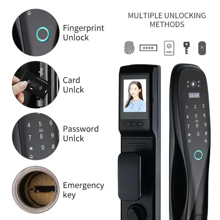 Wholesale Electric App Smart Digital Keyless Door Lock Outdoor With Wifi Fingerprint Camera