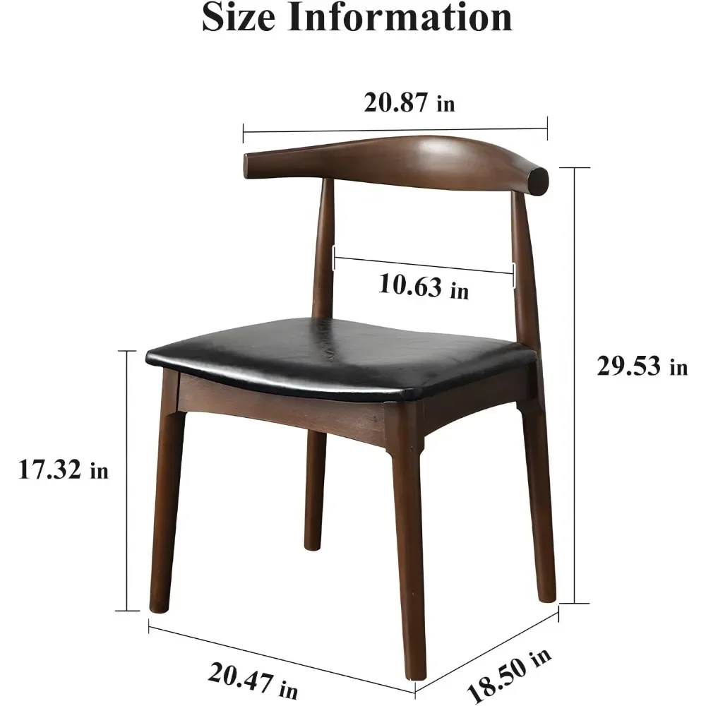 كرسي مكتب، كرسي مكتب خشبي مع جلد PU منجد، كرسي كمبيوتر، كرسي طعام حديث، كرسي طعام منتصف القرن، خشب أ #2