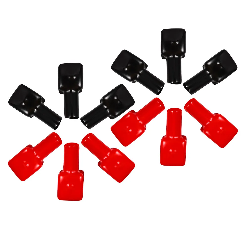 

12 шт. защитных колпачков для автомобильных клемм из ПВХ, красные и черные, для плюсовых и минусовых контактов, стабильная изоляция, защита автомобильных клемм