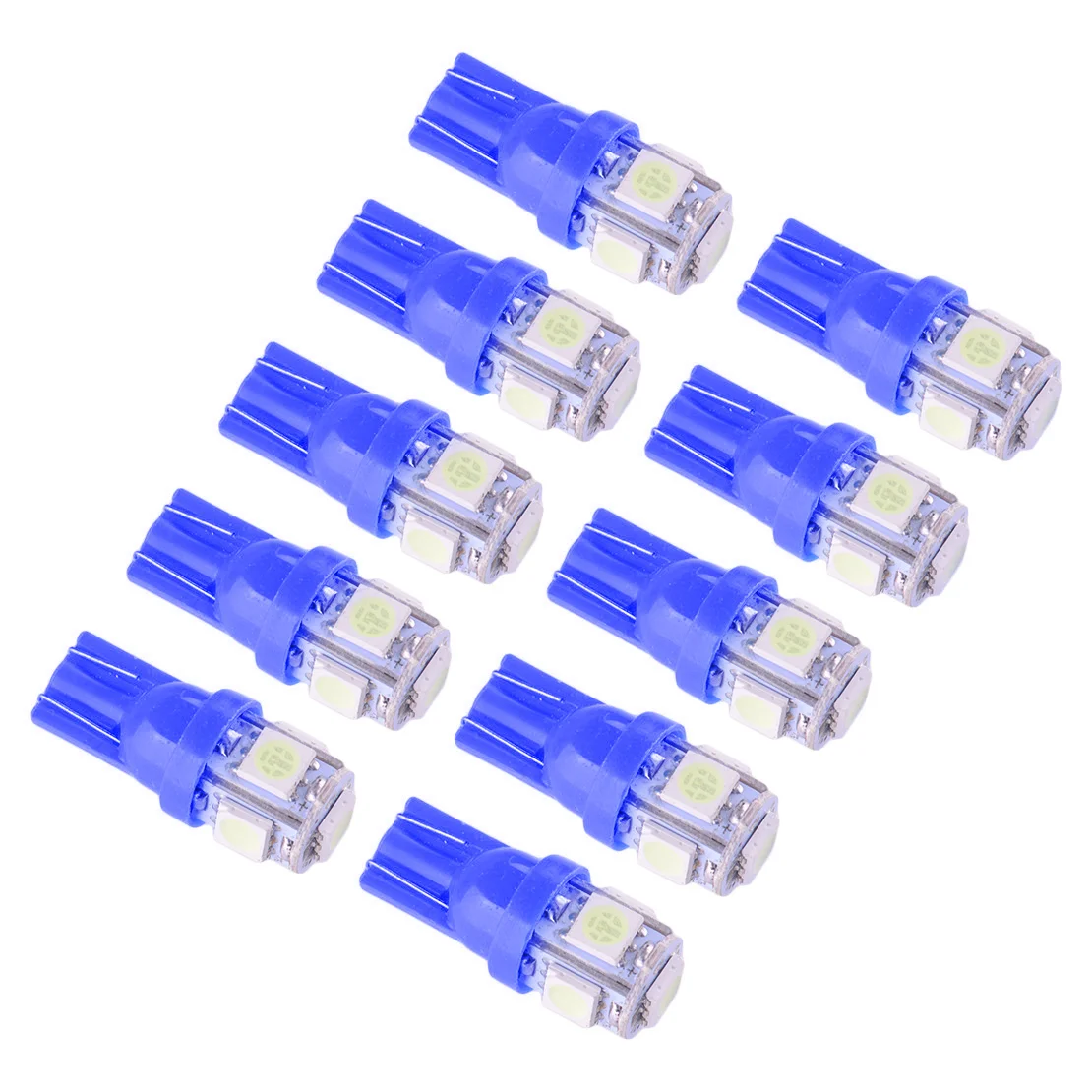 

10 шт. T10 светодиодные синие лампы для приборной панели, кластерные лампы постоянного тока 12 В для номерного знака, внутренний посылка, светильник 8000K