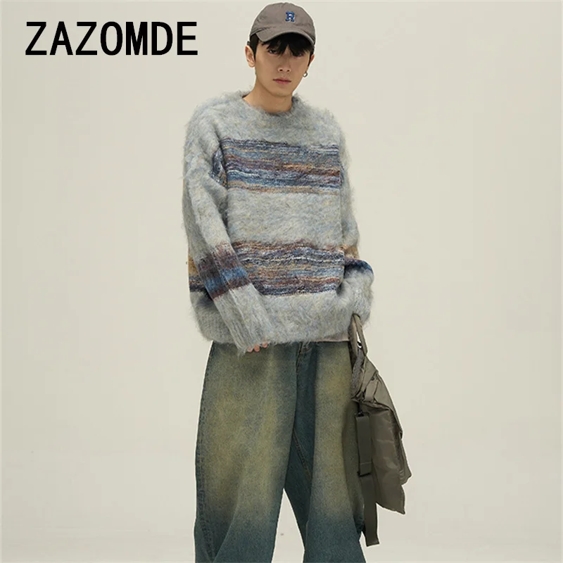 ZAZOMDE-Pull Dégradé pour Homme, Streetwear, Hip Hop, Y-Harajuku, Couple, Vêtements, Automne, Hiver, Nouveau