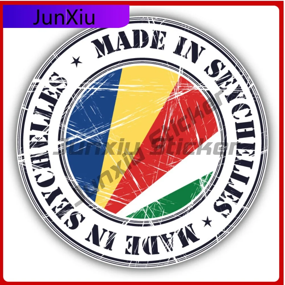 

Made In Seychelles Grunge Flag Stamp Car Decal Bumper Stickers Cute Style Helmet Use For Car Bumper Auto Styling Accessory Sc