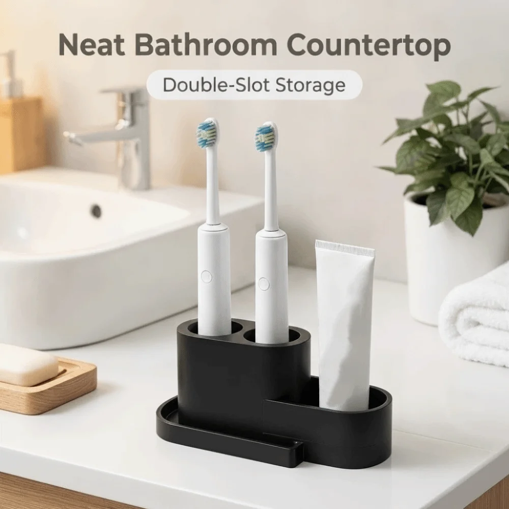 Toiletries Detachable Toothbrush Holder Easy Clean Multi-Purpose Storage Rack Multi-functional Compact Toothpaste Rack Bathroom