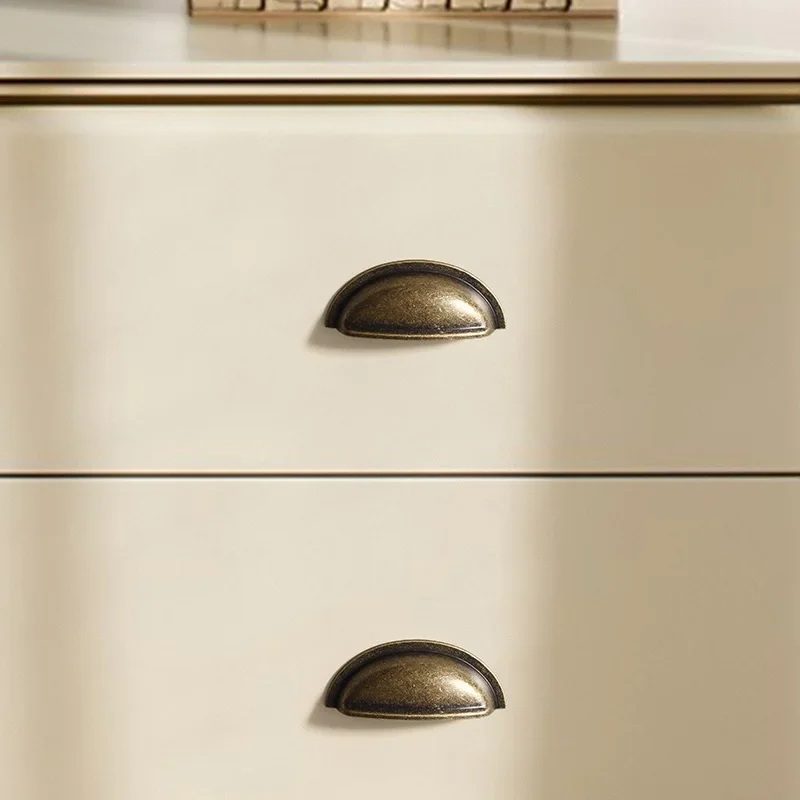 Vintage and minimalist antique nickel color, copper brown furniture handles, cabinets, drawers, wardrobes, door handles