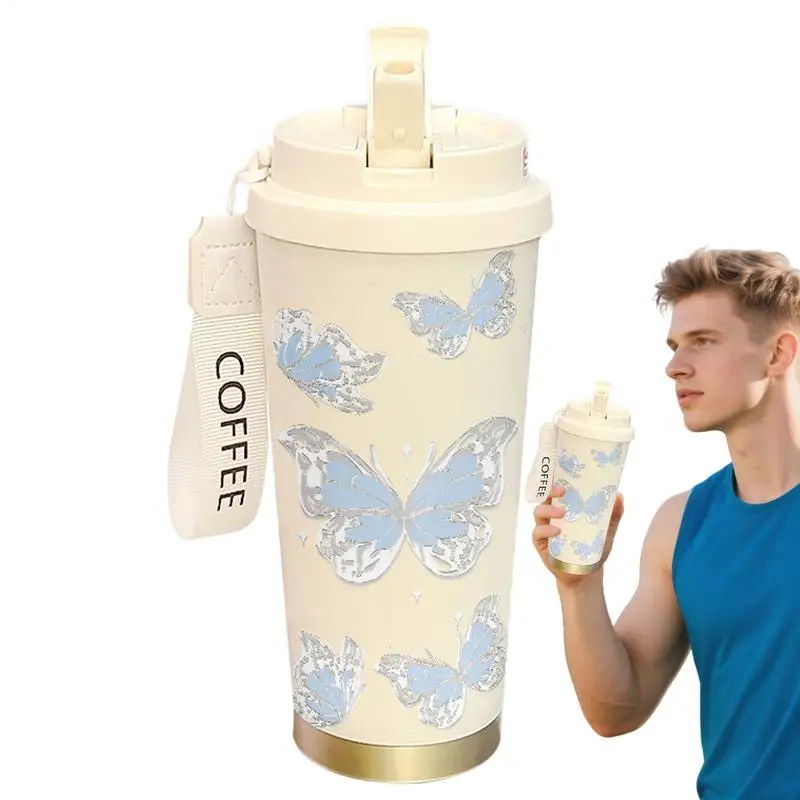 

Thermal Water Bottle 500ml Stainless Steel Thermal Tea Cup Double Drink Design Portable Outdoor Supplies For Gym Workout Camping