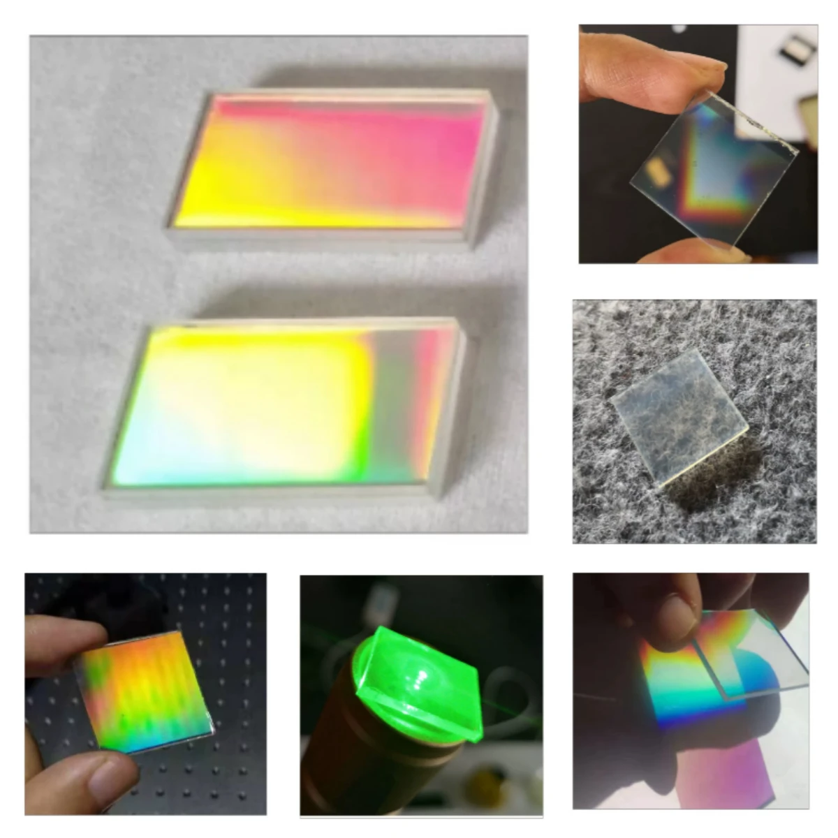 Sinusoidal Holographic Transmission Diffraction Grating 100‑600 Lines/mm 20x20x2mm Float Glass Spectral Beam Splitting Optical