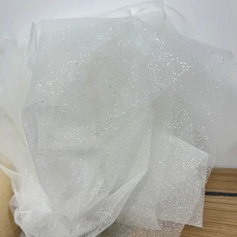 Papel de color champán estampado brillante DIY escena arreglo decoración malla costura vestido de novia tela para vestido de noche