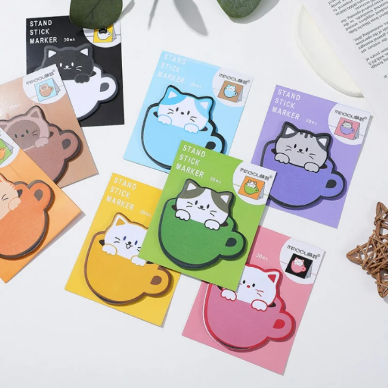 40pcs/lot Kawaii Cat Memo Pad Sticky Notes Cute N Times Stationery Label Notepad Bookmark Post School Supply