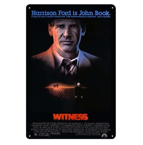 Affiche métallique de film Witness Harrison - Plaque décorative
