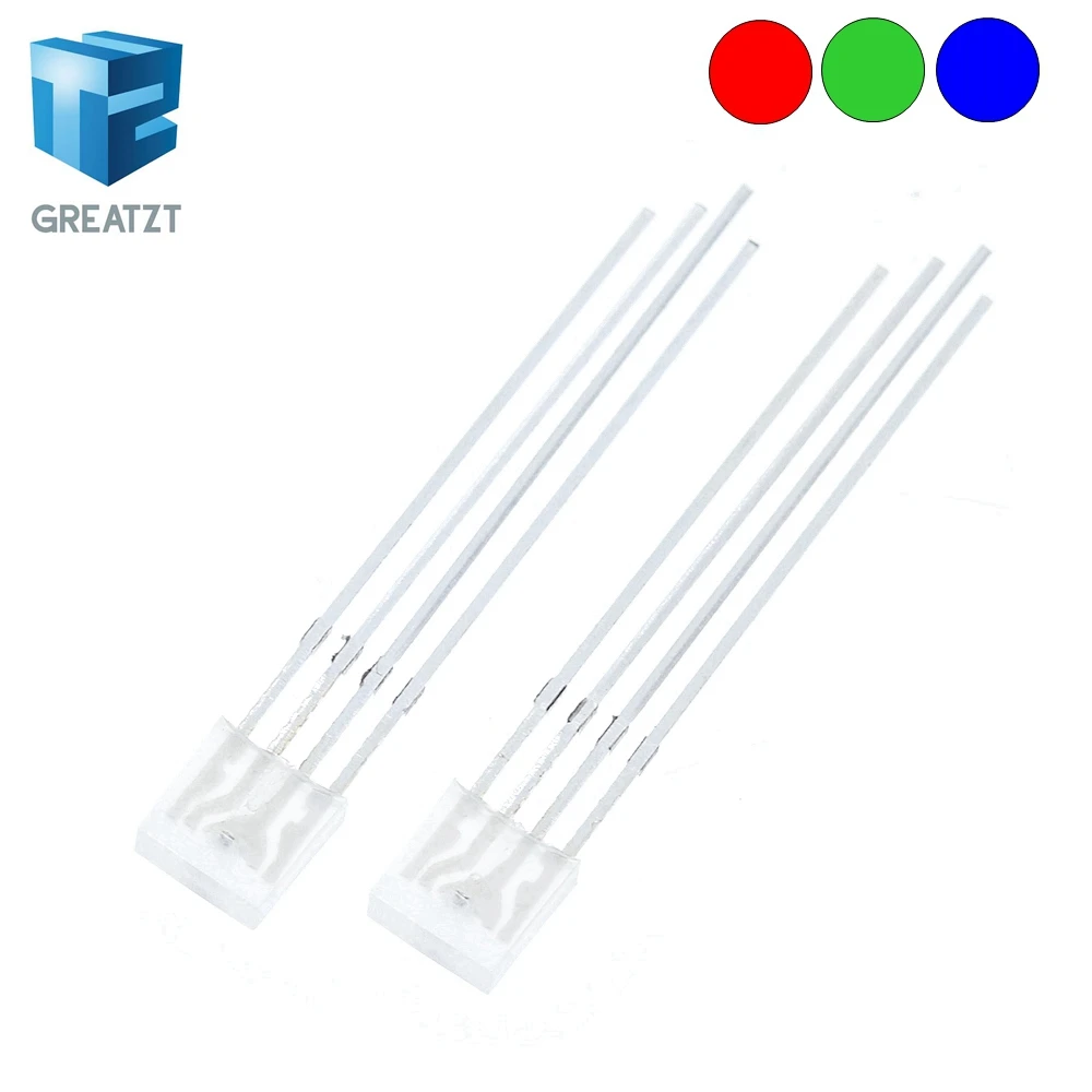 Rectangular LEDs 255 Diod RGB LED Diffused Cathode / Anode Square 2*5*5mm Red Green Blue Light Emitting Diodes DIY Diodo