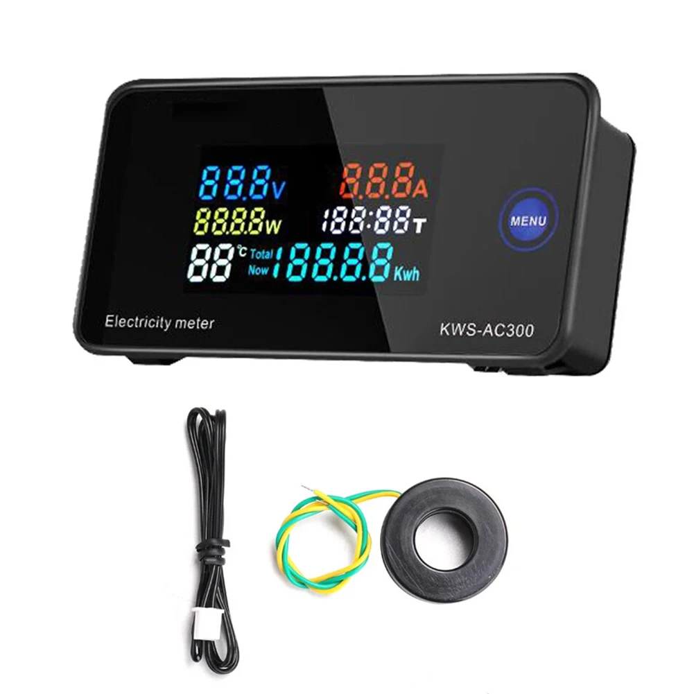 KWh Meter AC Voltage Meter For Electrical Testing Applicable For Various Appliances Full-view LCD Display For Home Appliances