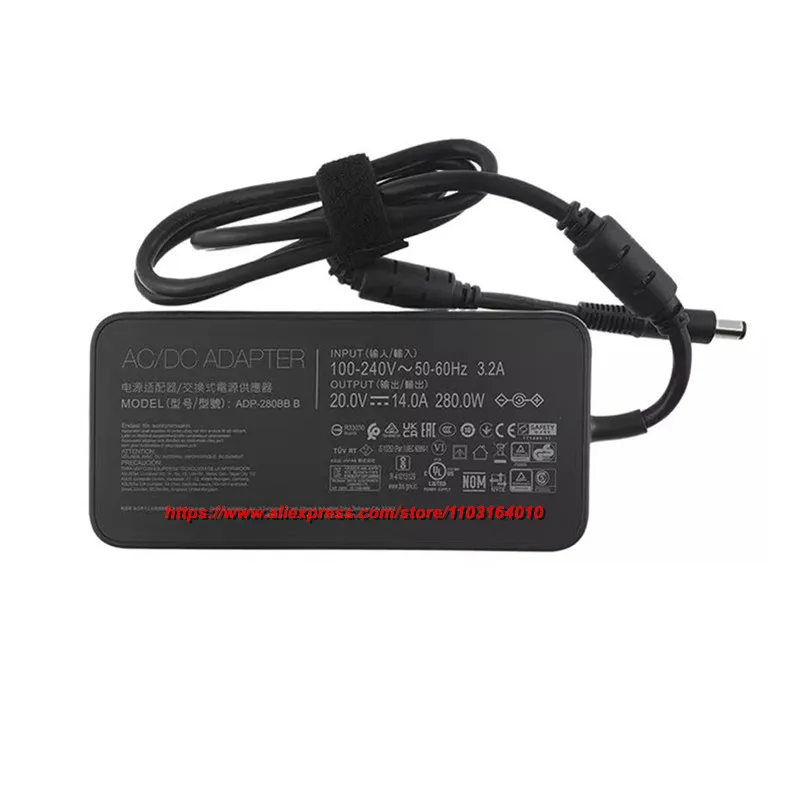 ADP-280BB B 20 فولت 14A 280 واط الأصلي التيار المتناوب محول شاحن الكمبيوتر المحمول ل ASUS ROG Strix XG43UQ سويفت PG43UQ الألعاب رصد التيار الكهربائي