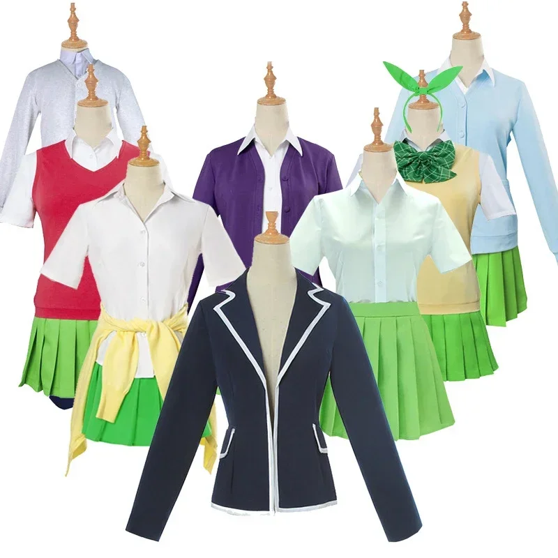 

Anime Quintessential Quintuplets Miku Nakano Ichika Nino Cosplay Costume Nakano Yotsuba Skirt School Uniform Mardi Gras Dress