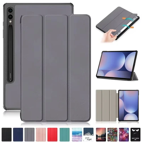 Imagen 1 del producto Para Samsung Tab S10 Plus funda de 12,4 ""con soporte de cuero magnético triple funda inteligente dura para Galaxy Tab S10 Plus S10 + funda X820 X826