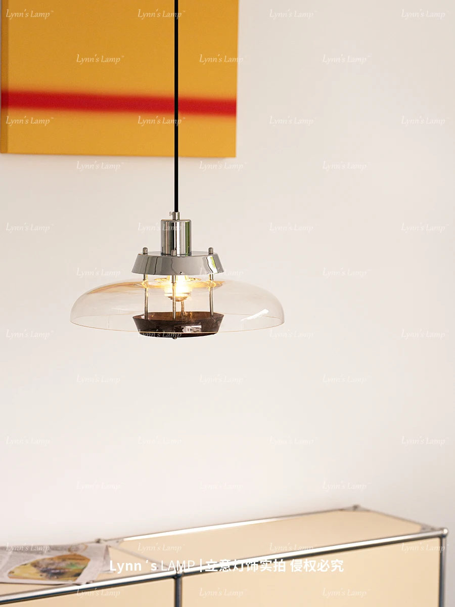 Middle ancient style restaurant chandelier walnut color Bauhaus dining room homestay retro bar lighting