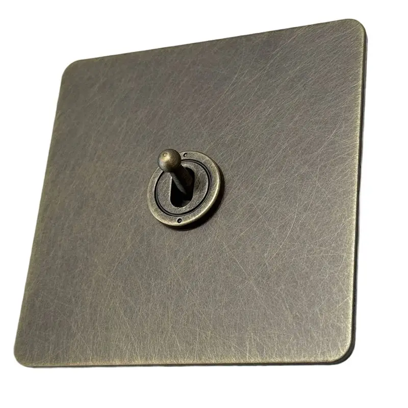 A27F-220V Toggle Switch Vintage Bronze Sockets And Switches Wall Light Switches Dimmer Switch Wall Outlet Plate