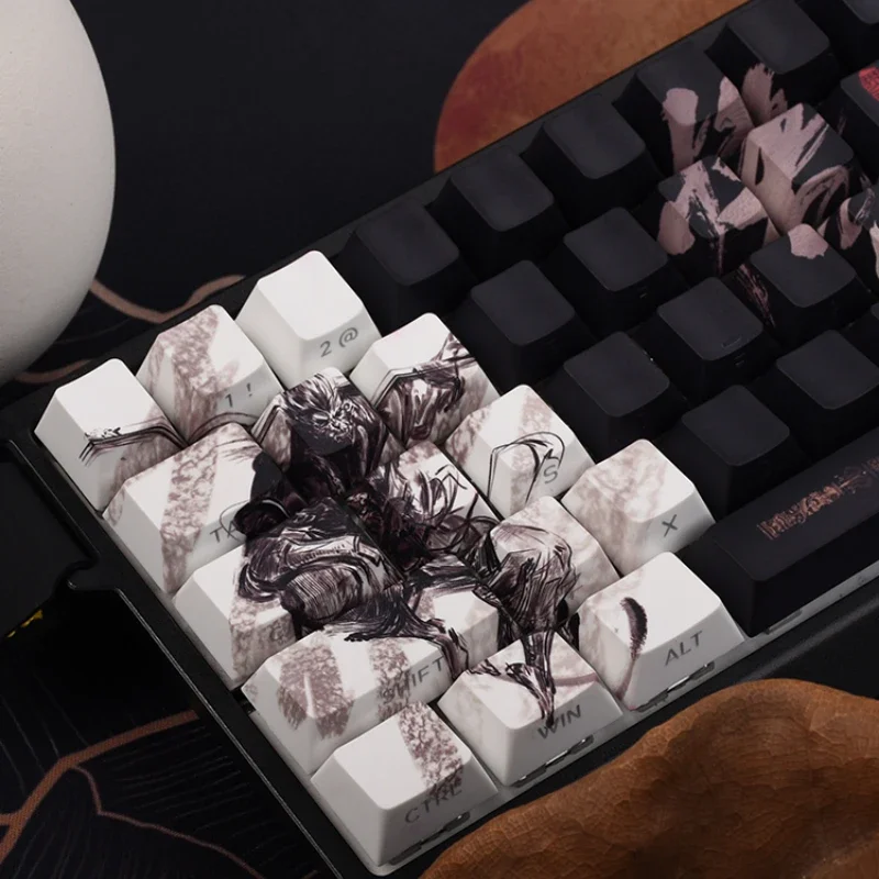 Womier Black Myth Wukong Keycap Original Height PBT Material 134 Key Ergonomic Five-sided Sublimation Pc/gaming Accessories gift