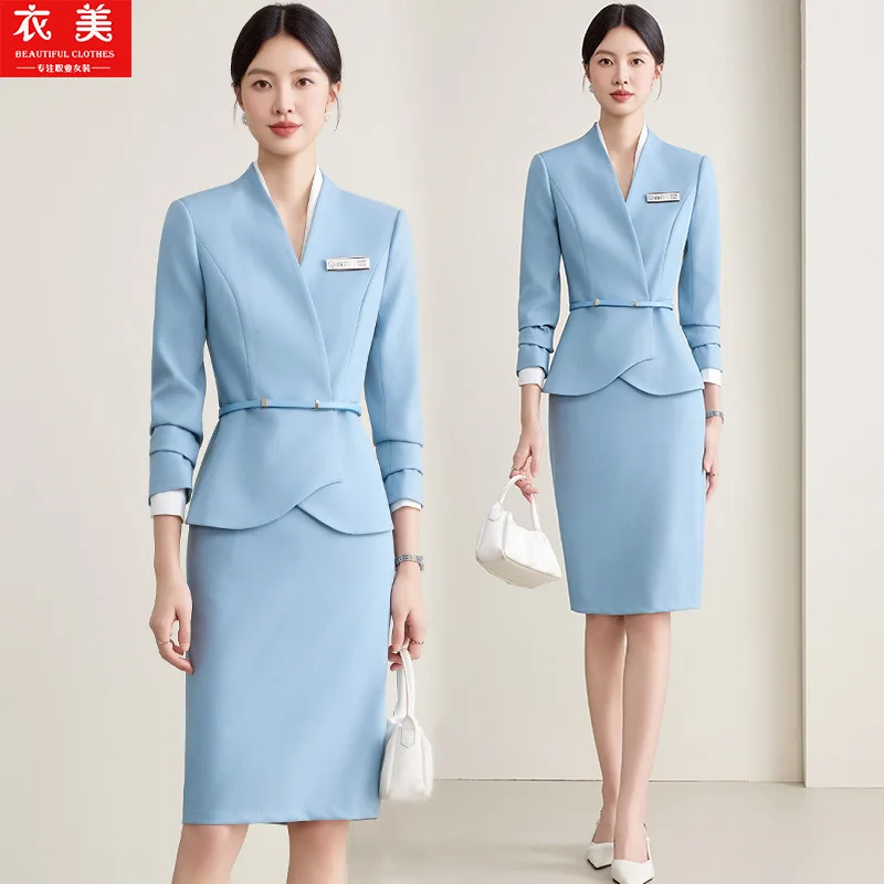 

Профессиональный женский костюм2025Осенне-зимний новый стиль, элегантная косметологическая стойка регистрации, обслуживание клиентов, прием, ювелирный магазин