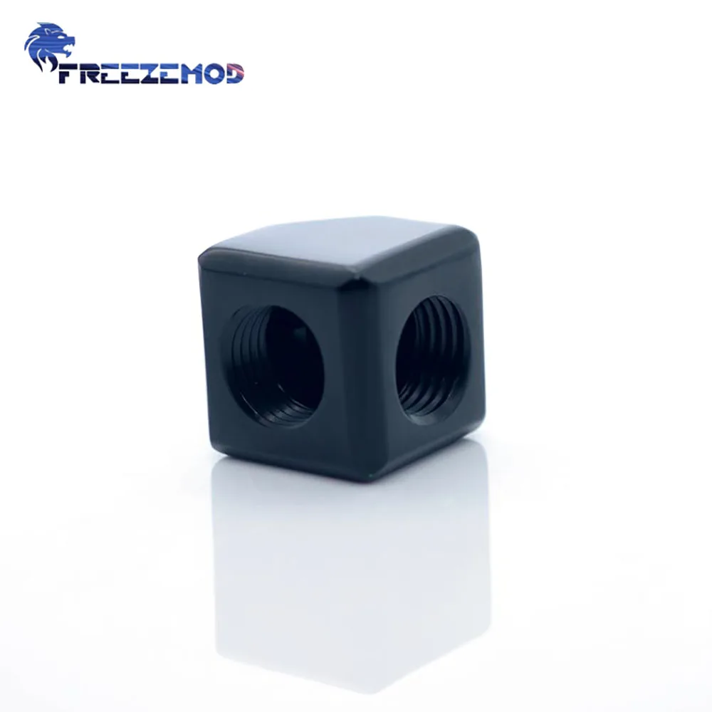 

FREEZEMOD 90-градусный металлический фитинг, двойные женские аксессуары G1/4 дюйма для жесткой трубки, кулер с водяным охлаждением для ПК, 4 шт.