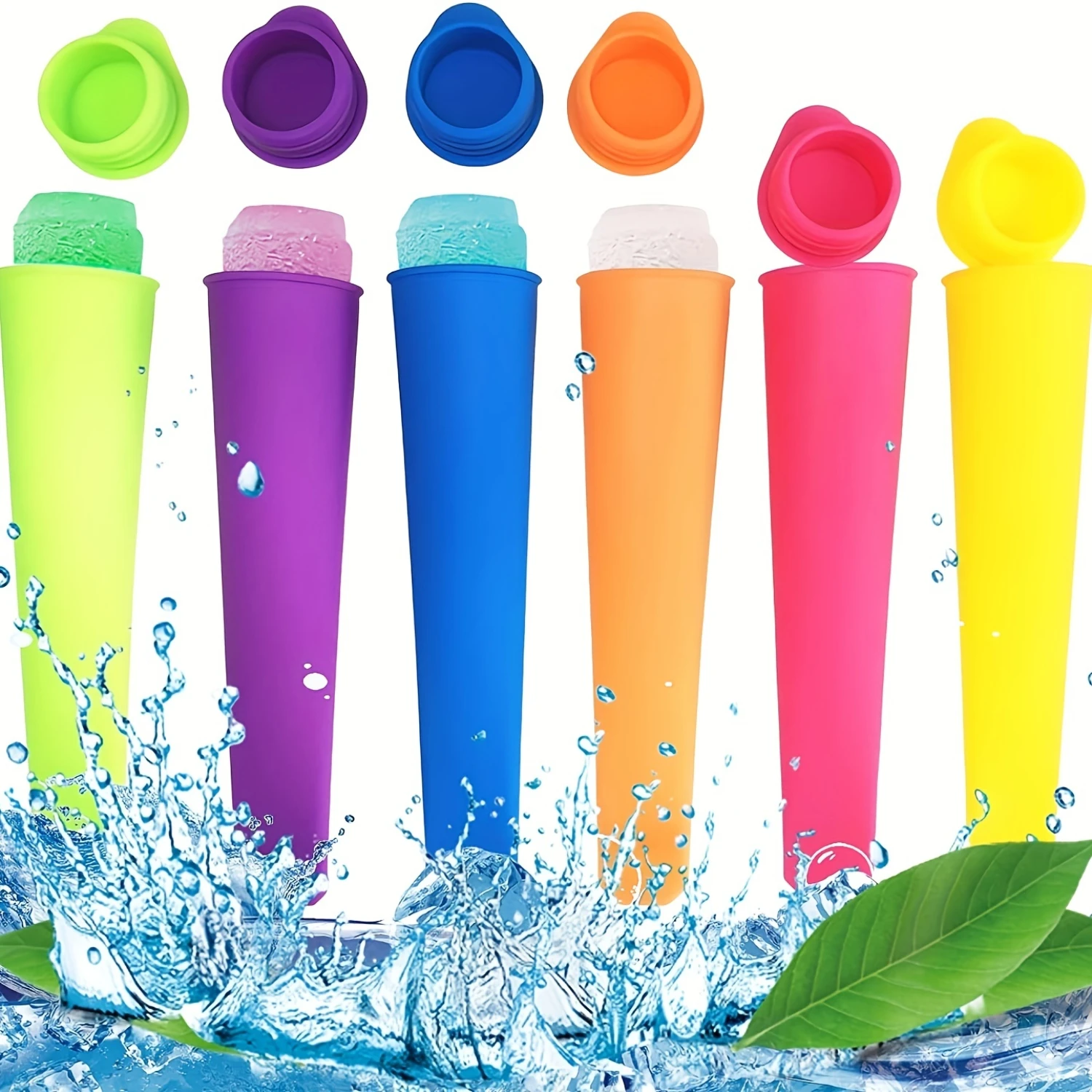 1 adet/6 adet, Popsicles Kalıpları, Yeniden Kullanılabilir Bebek Silikon Popsical Kalıpları, DIY Popsicles/Yoğurt S Için Kapaklı Buz Kalıpları buzlu