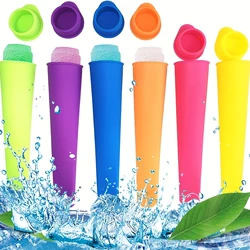 1 adet/6 adet, Popsicles Kalıpları, Yeniden Kullanılabilir Bebek Silikon Popsical Kalıpları, DIY Popsicles/Yoğurt S Için Kapaklı Buz Kalıpları buzlu şeker makinesi