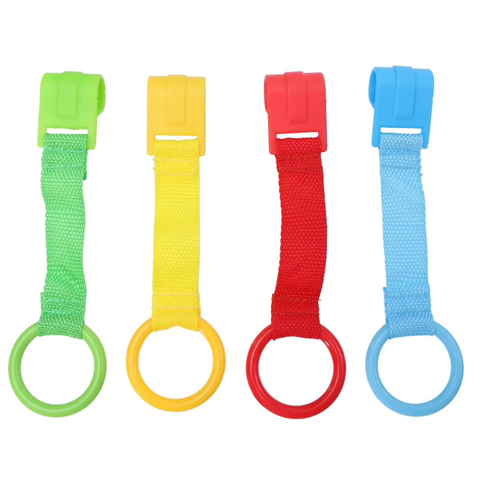 4 Pcs Baby Pull Ring Toddler Rings Portable Crib Vertical Learning Walker Sturdy Strap Safe Clip Bed Infant
