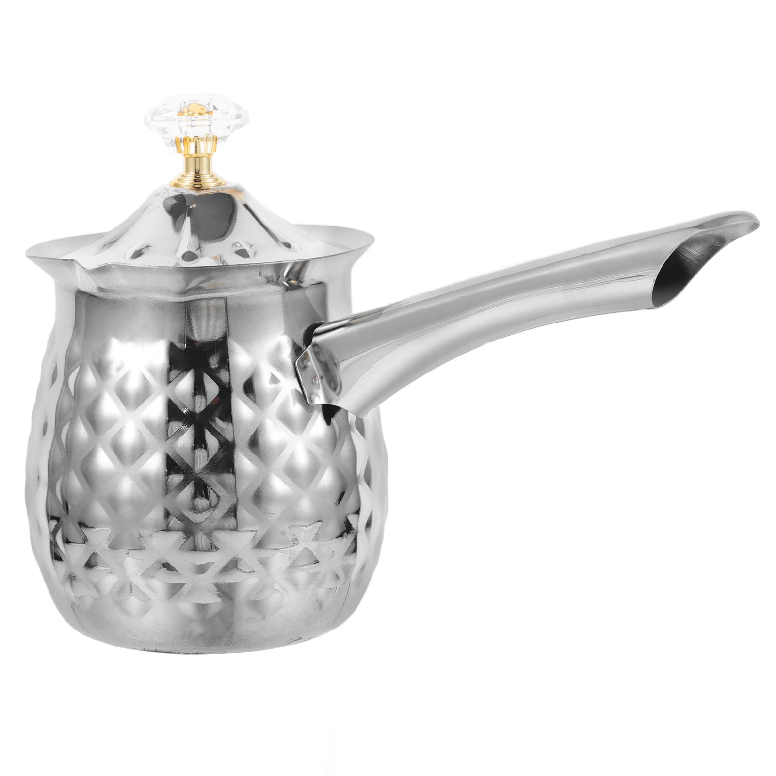

Stainless Pot 400ml Metal Beverage Pot Turkish Coffee Maker Milk Heating Kitchen Latte Cups Espresso Drink Kettle