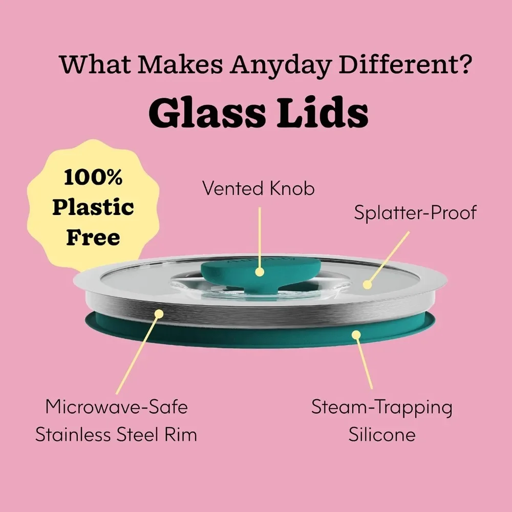 4-Pc Microwave Cookware & Glass Food Storage Set with Glass Lids, Stackable Steamer for Vegetables, Rice - view 4