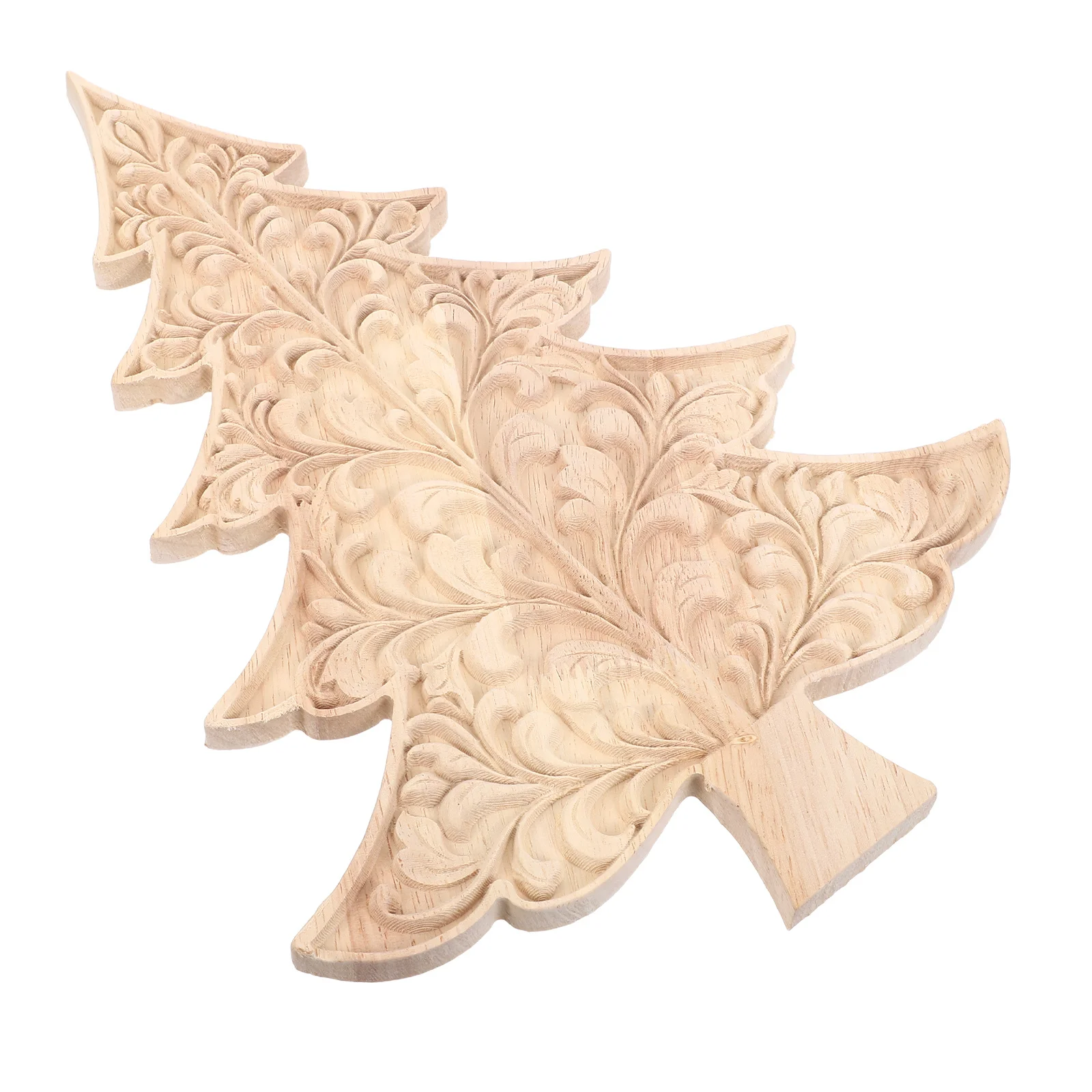 

Wooden Christmas Tree Carved 3D Rustic Unfinished Wood Craft DIY Holiday Mantel Tabletop Xmas Carved Christmas Tree