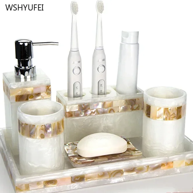 Light luxury shell home bathroom European wash suit bathroom supplies brush tooth cup soap bottle soap dish toothbrush holder