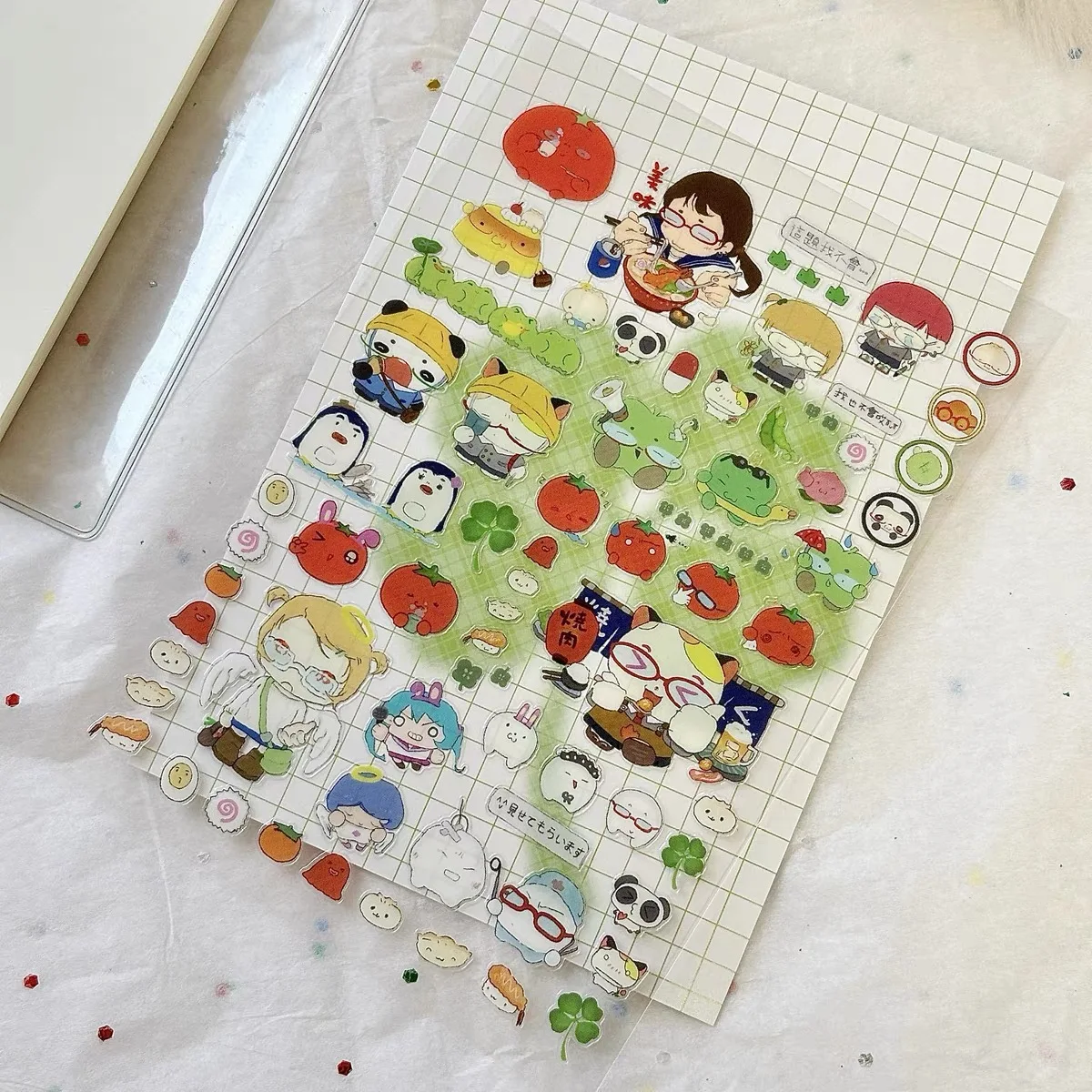 Cartoon delicious food design decorative dairy sticker