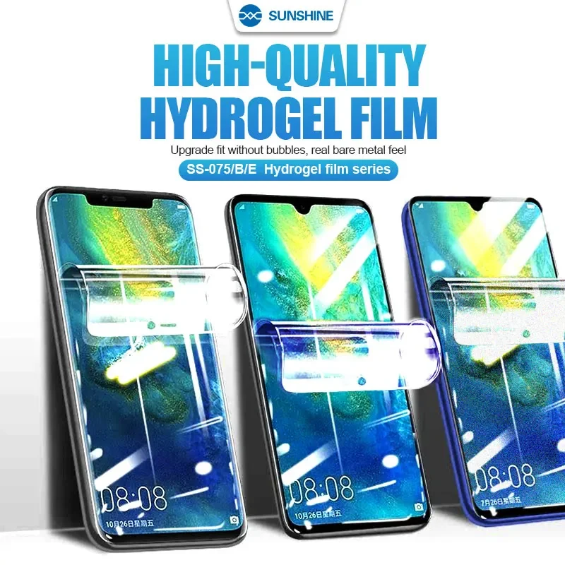 Alta qualità 50 pezzi nuovo originale Sunshine SS-075 HD Hydrogel Film, Auto repiar, con codice di taglio, pellicola opaca Anti-blu, TPU