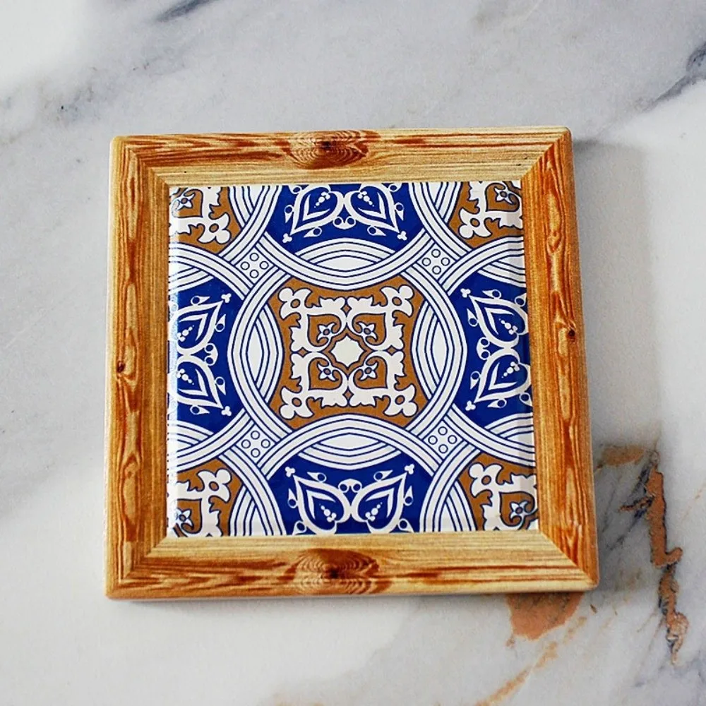 New Heat Resistant Bohemian Cup Coaster Square Nordic Retro Insulation Pad Floral Tile Desktop Decor Mat Table Decoration Pads