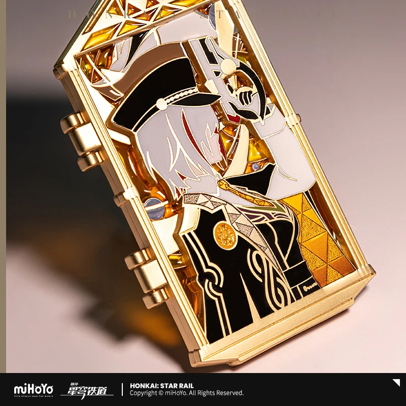 Genuino Honkai:Star Rail Stone Heart Vow Ring Series Distintivo in metallo Topazio Avventurina Giada 0rnament Anime Cosplay