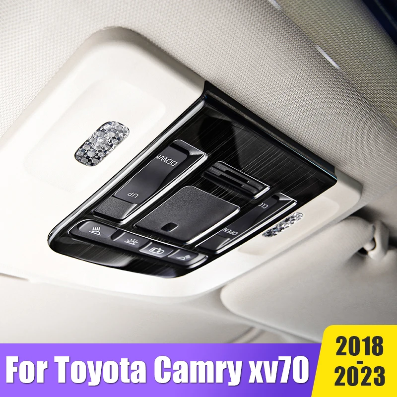 

For Toyota Camry XV70 2018-2020 2021 2022 2023 Accessories Car Front Rear Roof Reading Light Panel Lamp Frame Cover Sticker Trim