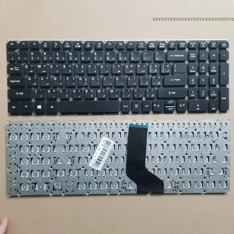 Nuevo Teclado Árabe AR para Portátil Acer Aspire E5-573 E5-575 E5-575-79ep E5-575-33bm E5-573 E5-722 E5-772, Color Negro