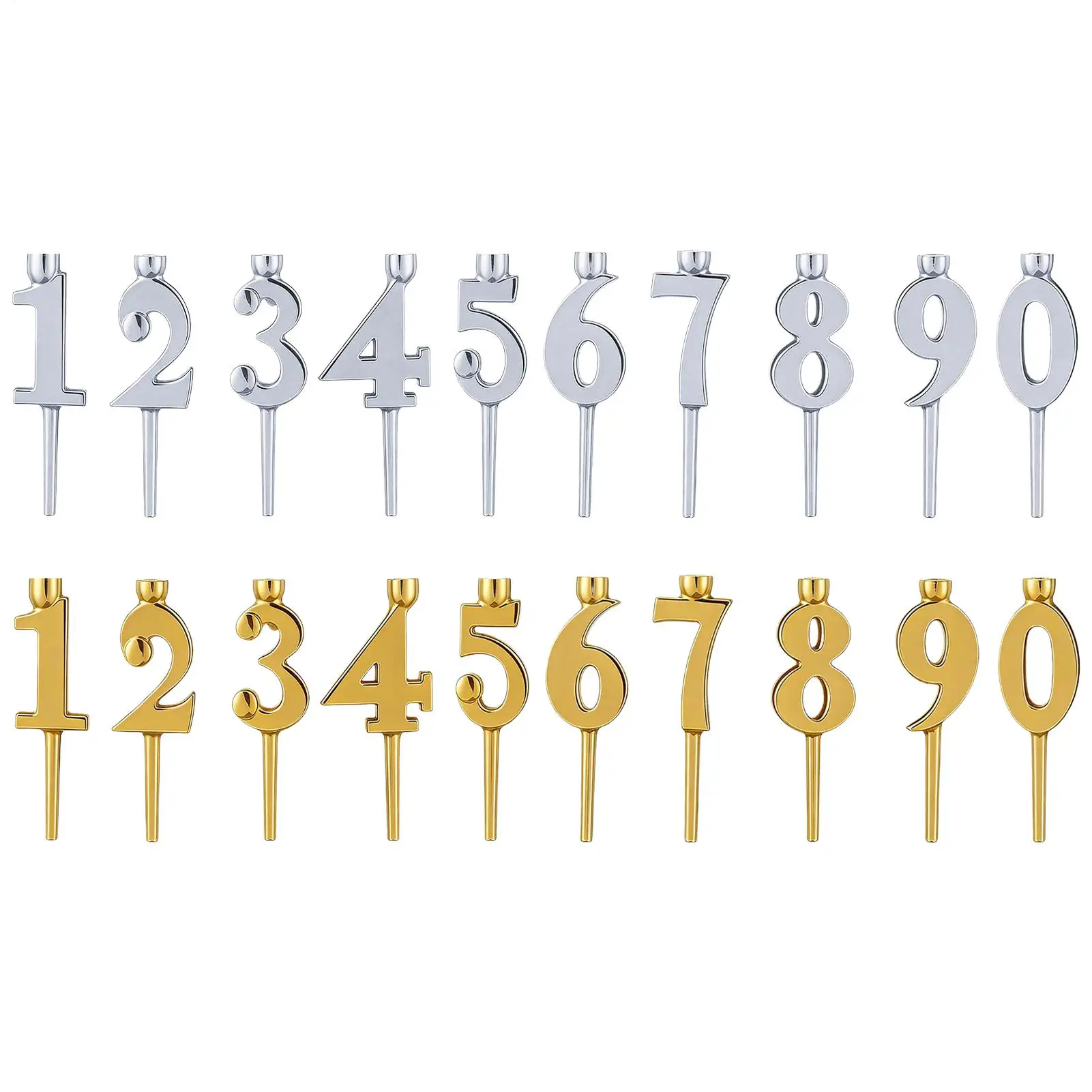 Number Birthday Candle Holders for Cake 10 Pieces Birthday Party Supplies Digital Cake Candle Holders for Party Planners Home
