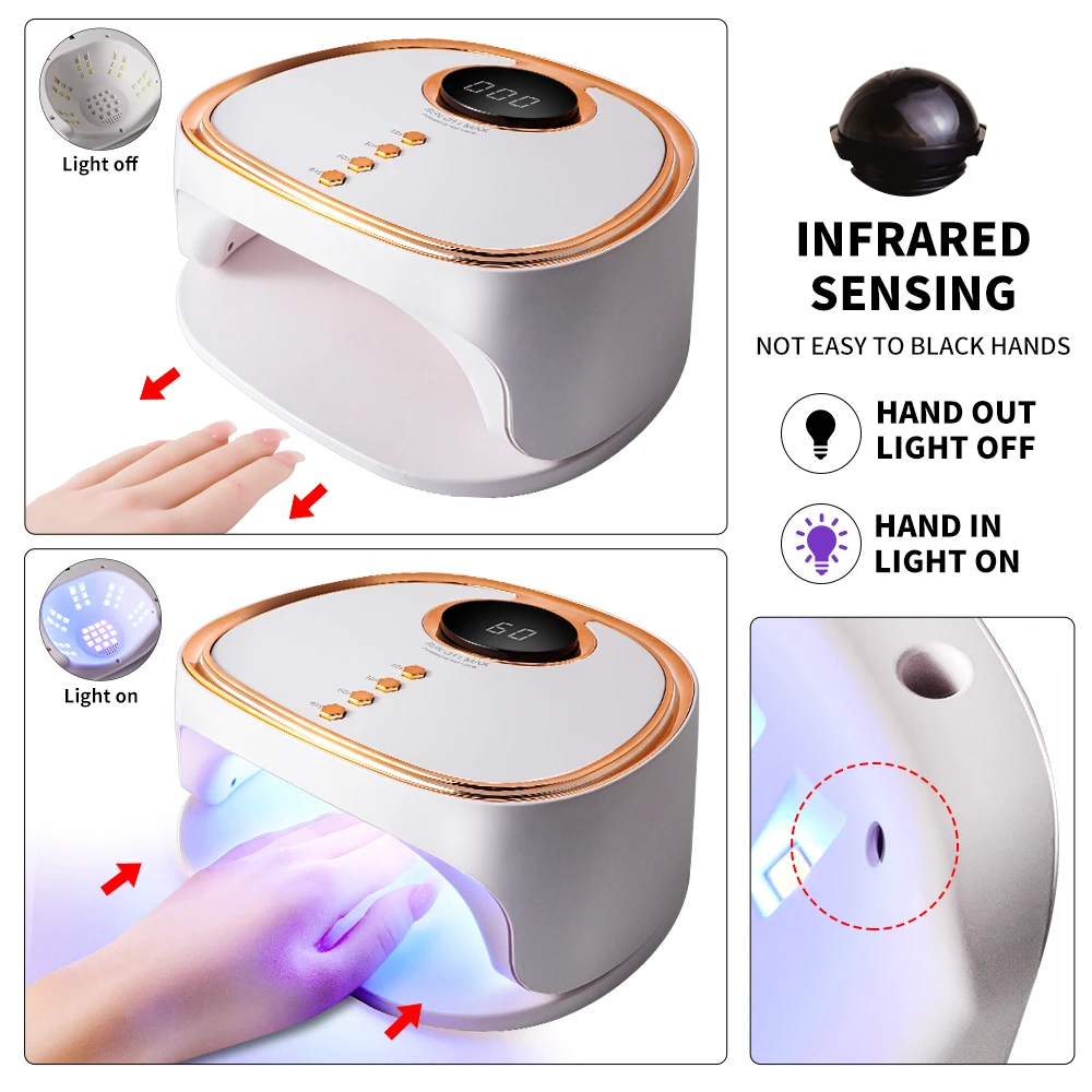 45 المصابيح الأشعة فوق البنفسجية هلام مسمار مصباح الأشعة فوق البنفسجية مجفف الأظافر مصباح ليد ل مانيكير هلام البولندية-4 الموقت المهنية الأظافر هلام البولندية ضوء مجفف أداة #4