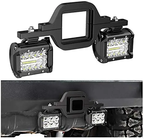 

Nilight 4" 60W LED Pods with 2" Hitch Mounts - Backup Lights for Truck, ATV, SUV, Boat