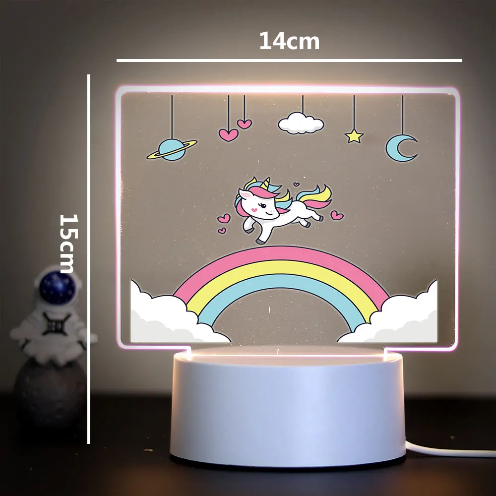 Unicorn 3D Visual Acrylic Lamp for Children\'s Room Decor the Kids Birthday Gift