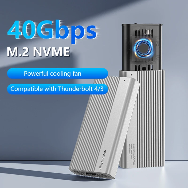 Portable USB4 M.2 NVMe SSD Enclosure for Laptop External High-Speed Storage Compatible with Thunderbolt 5/4 40Gbps