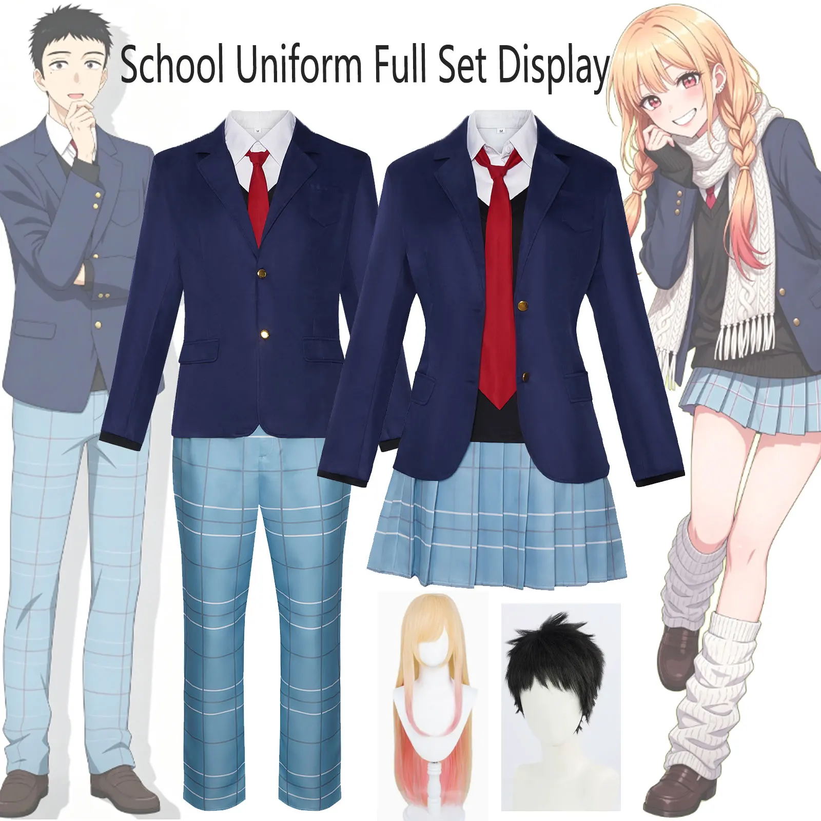 My My Dress-Up Darling S2 Cosplay Kitagawa Marin Gojo Wakana School Uniform Full Set With Wig Couple Costume Halloween - Aliexpress Deal