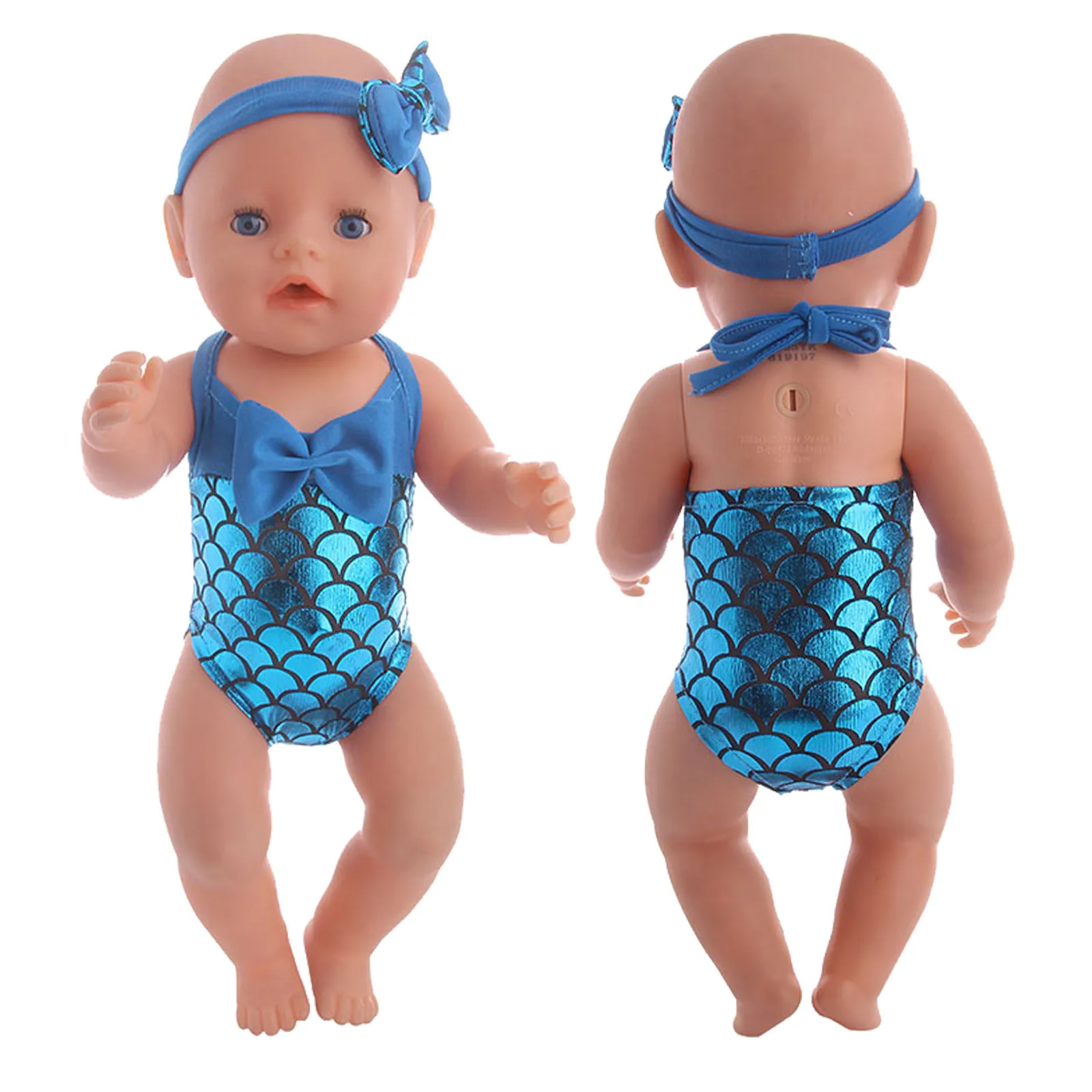 Ropa de muñeca para bebé recién nacido, traje de baño de unicornio flamenco, Bikinis de baño para Niña Americana de 18 pulgadas y 43CM, accesorios para muñecas