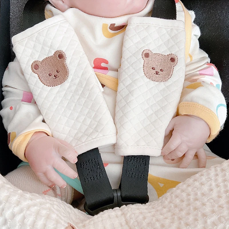 Baby Stroller Accessories Universal Infant Cute Shoulder Strap Cover Chest Protection Car Seat Vehicle Safety Shoulder Strap Pad